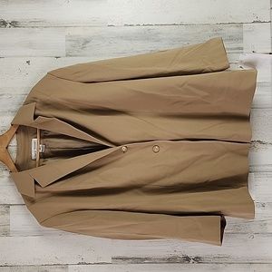 Rena Rowan Woolmark wool crepe camel 2 button lined blazer Size 20W NEW FLAW